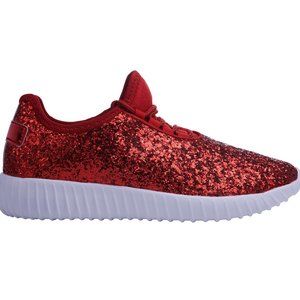 Women's Red Sparkly Sneakers